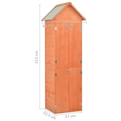VidaXL Compact Garden Storage Shed - 28"x23.6"x83.9" Wood Cabinet - Waterproof Fabric Roof - Easy Assembly - Brown Wooden Outdoor Tool Shed 13 VidaXL Compact Garden Storage Shed - 28"x23.6"x83.9" Wood Cabinet - Waterproof Fabric Roof - Easy Assembly - Brown Wooden Outdoor Tool Shed - Image 11