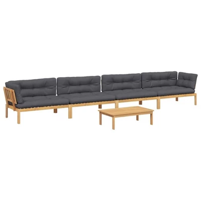 VidaXL Pallet Sofa Set Gray Solid Acacia Wood And Polyester Large 13 VidaXL Pallet Sofa Set Gray Solid Acacia Wood And Polyester Large - Image 11