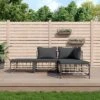 VidaXL 4-Piece Outdoor Patio Lounge Set - Anthracite Poly Rattan With Dark Gray Cushions For Garden, Terrace, Deck 1 VidaXL 4-Piece Outdoor Patio Lounge Set - Anthracite Poly Rattan With Dark Gray Cushions For Garden, Terrace, Deck -All Patio Furniture GUEST e3e3903e bca3 487f b55d b4561f15e6ff