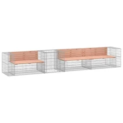 VidaXL Garden Bench With Gabion Basket Wooden, Silver -All Patio Furniture GUEST e451da65 78fc 4adb 9acb 29de8c22a91b
