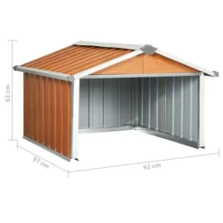 VidaXL Garden Shed Brown Galvanized Steel Medium Durable Garden Shed -All Patio Furniture GUEST e47ec351 fd64 4e05 9e50 536966bb61df