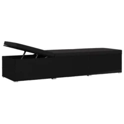 VidaXL Patio Sun Lounger Set - 3 Piece Poly Rattan Sunbed & Tea Table, Adjustable Chaise With Cushions For Garden, Patio, Poolside - Black -All Patio Furniture GUEST e4993e72 88e5 482b 8ed1 d88add91ef0c