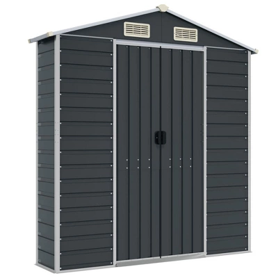 VidaXL Garden Shed - Anthracite 75.2" X 118.1" X 78" 9 VidaXL Garden Shed - Anthracite 75.2" X 118.1" X 78" - Image 7