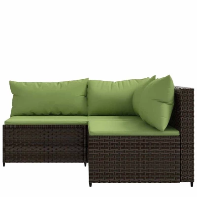 VidaXL 3-Piece Patio Lounge Set In Brown Poly Rattan - Weather-Resistant, Modurar Design With Comfy Cushions - Ideal For Garden, Outdoor And Patio 4 VidaXL 3-Piece Patio Lounge Set In Brown Poly Rattan - Weather-Resistant, Modurar Design With Comfy Cushions - Ideal For Garden, Outdoor And Patio - Image 2