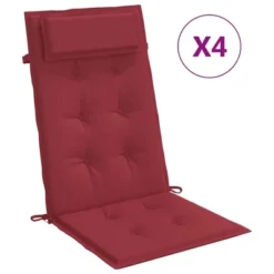 VidaXL Chair Cushion Outdoor High Back Chair Cushion Seat Pad Oxford Fabric - Wine Red 4 Pack -All Patio Furniture GUEST e66c3e28 f954 4eb1 9b7a efa74668d745