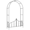 VidaXL Garden Arch With Gate Black 54.3"x15.7"x93.7" Iron