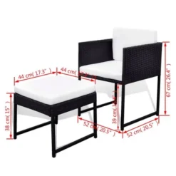 VidaXL Outdoor Dining Set Black, White 16 VidaXL Outdoor Dining Set Black, White -All Patio Furniture GUEST e6ca653f f13f 420b 8565 77d2f567c5cf