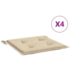 VidaXL Outdoor Garden Chair Cushions- Set Of 4, Beige, Oxford Fabric, 19.7"x19.7"x1.2", Foam Fiber Filling, With Ropes -All Patio Furniture GUEST e78e2048 c2a0 4ee7 96dc 9948f759400e