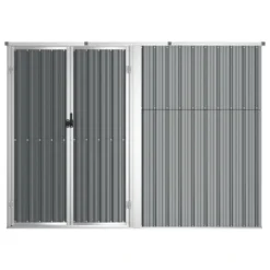 VidaXL Tool Shed Storage House Garden Lawn Equiment Organizer Galvanized Steel - Gray 88.6" X 35" X 63.4" -All Patio Furniture GUEST e7f77cb1 4712 44e1 9341 3263a9c201e2