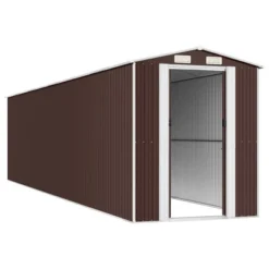 VidaXL Garden Shed Dark Brown Galvanized Steel Large Garden Shed - 75.6" X 336.6" X 87.8" -All Patio Furniture GUEST e8e0d55d 916e 40e6 a0da df752a43e1e5