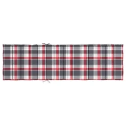 VidaXL Sun Lounger Cushion Red Check Pattern Oxford Fabric (100% Polyester) -All Patio Furniture GUEST ea1980a0 76e1 460e 997d 1798155ea726