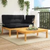 VidaXL 2 Piece Patio Pallet Sofa Set With Cushions - Solid Wood Acacia - Modular Design For Garden, Patio, Terrace - Black Cushions 2 VidaXL 2 Piece Patio Pallet Sofa Set With Cushions - Solid Wood Acacia - Modular Design For Garden, Patio, Terrace - Black Cushions -All Patio Furniture GUEST ea3774a8 a31d 4b9c a4c2 e042d566fffb