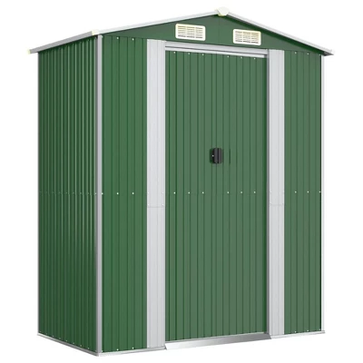 VidaXL Galvanized Steel Garden Shed - Durable Outdoor Storage For Garden Tools And Equipment - Easy Access Gate In Green 75.6"x42.5"x87.8" 10 VidaXL Galvanized Steel Garden Shed - Durable Outdoor Storage For Garden Tools And Equipment - Easy Access Gate In Green 75.6"x42.5"x87.8" - Image 8