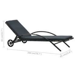 VidaXL Sun Lounger Anthracite PE Rattan 78.7 In Long And 25.6 In Wide 14 VidaXL Sun Lounger Anthracite PE Rattan 78.7 In Long And 25.6 In Wide -All Patio Furniture GUEST ea76ed09 9f93 462f b5b3 349436070972