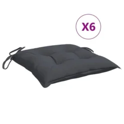 VidaXL Chair Cushion Set Of 6 Anthracite Oxford Fabric (100% Polyester) -All Patio Furniture GUEST ec10f5ca 1a2d 454e a164 37dd20e5530a