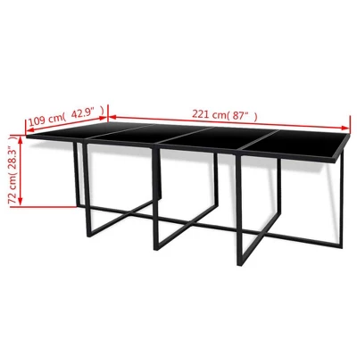 VidaXL Outdoor Dining Set Black, White 8 VidaXL Outdoor Dining Set Black, White - Image 6