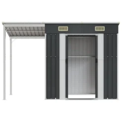 VidaXL Garden Shed With Extended Roof Outdoor Backyard Storage House Steel - Anthracite -All Patio Furniture GUEST ee7351cf b0d5 49b4 b634 becfa79acaaa