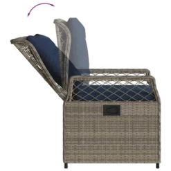 VidaXL Reclining Patio Armchairs 2pcs - Gray Poly Rattan Outdoor Loungers With Adjustable Backrests - Navy Cushions Included For Garden, Deck & More -All Patio Furniture GUEST eeb753eb 53ad 4fcb 89cc 65095bbf7f78