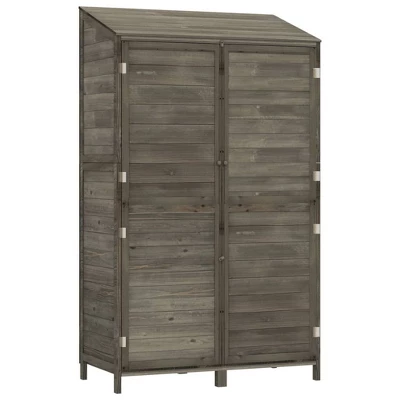 VidaXL Garden Shed For Tool Storage House Outdoor Backyard Solid Fir Wood - Anthracite 40.2" X 20.5" X 68.7" 11 VidaXL Garden Shed For Tool Storage House Outdoor Backyard Solid Fir Wood - Anthracite 40.2" X 20.5" X 68.7" - Image 9