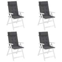 VidaXL Chair Cushion Outdoor High Back Chair Cushion Seat Pad Oxford Fabric - Anthracite 4 Pcs -All Patio Furniture GUEST f1b77ef1 43bb 4400 a187 e9c39fa19631