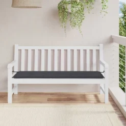 VidaXL Comfortable Oxford Fabric Garden Bench Cushion In Black - Indoor-Outdoor Use - Water-Resistant & Easy-to-Attach Design