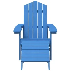 VidaXL Adirondack Chair Outdoor Lawn Adirondack Chair With Footstool HDPE - Aqua Blue 2x Armchair + 2x Footrest -All Patio Furniture GUEST f2ce5ab7 6e80 46a0 8d58 b5c1002b2f95
