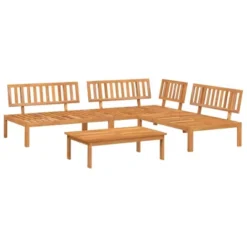 VidaXL Patio Pallet Sofa Set - 4 Piece Outdoor Conversation Set, Solid Acacia Wood, Brown, Modular Design For Garden, Patio, Terrace -All Patio Furniture GUEST f346e239 9914 439f b9a1 cc346cbadca1