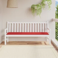 VidaXL Comfortable Garden Bench Cushion - Stylish Red 70.9"x19.7"x1.2" Oxford Fabric - Easy-to-Attach Ropes Included