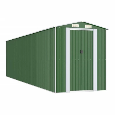 VidaXL Garden Shed Green Galvanized Steel Large Garden Shed - 75.6" X 303.9" X 87.8" 10 VidaXL Garden Shed Green Galvanized Steel Large Garden Shed - 75.6" X 303.9" X 87.8" - Image 8