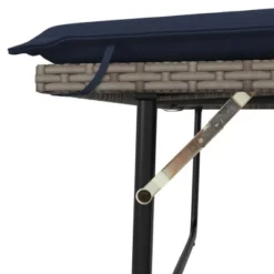 VidaXL Patio Bench With Cushions And Footstool – Outdoor Loveseat Sofa Bed, Gray Poly Rattan – Garden, Patio, Deck Furniture -All Patio Furniture GUEST f55a623e 920b 4c7e 846d c9a22e7582c7