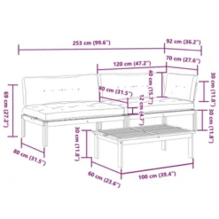 VidaXL 3 Piece Patio Pallet Sofa Set With Cushions - Solid Acacia Wood - 1 Table And 2 Sofas - Outdoor/Garden/Lounge/Deck Furniture -All Patio Furniture GUEST f5f49867 146c 4daf 993b ffb119ba9bb5