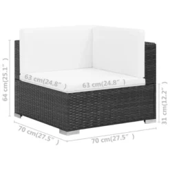 VidaXL Patio Sofa Set Set Of 8 Black With Cream Cushions -All Patio Furniture GUEST f7737835 a6e1 4314 a5be 140e96e26ed9
