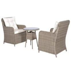 VidaXL Brown Poly Rattan Bistro Set With Cushions And Pillows, 3 Piece Stylish And Durable Outdoor Dining Set With Powder-Coated Steel Frame -All Patio Furniture GUEST f7898d76 4d1a 4e0c 8919 0538890b2e5e