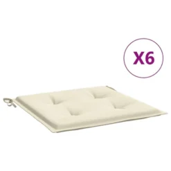 VidaXL Chair Cushion Set Of 6 Cream Oxford Fabric (100% Polyester) -All Patio Furniture GUEST f7f98c41 6d12 4824 acde 6a3597dc9943