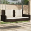 VidaXL Swing Bench Brown PE Rattan, Powder-coated Steel, Polyester 1 VidaXL Swing Bench Brown PE Rattan, Powder-coated Steel, Polyester -All Patio Furniture GUEST f88a7d27 e9c9 4c75 bdd2 ec45c21cd432