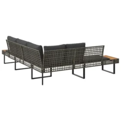 VidaXL Garden Sofa Grey Poly Rattan L-shaped Removable Covers -All Patio Furniture GUEST f9440fb2 6e91 4963 afea fdc0646138ed