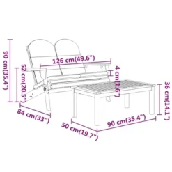 VidaXL Acacia Wood Adirondack Patio Furniture Set - 2 Piece Lounge Set With Foldable Garden Bench, Coffee Table, And Cushions For Outdoor/Deck 18 VidaXL Acacia Wood Adirondack Patio Furniture Set - 2 Piece Lounge Set With Foldable Garden Bench, Coffee Table, And Cushions For Outdoor/Deck -All Patio Furniture GUEST f94d2331 71cb 4035 a0f7 f1846c676c3d 1