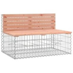VidaXL Garden Bench With Gabion Basket Wooden, Silver -All Patio Furniture GUEST f9b51aba 17ff 49de a42d 1c6407ac83da