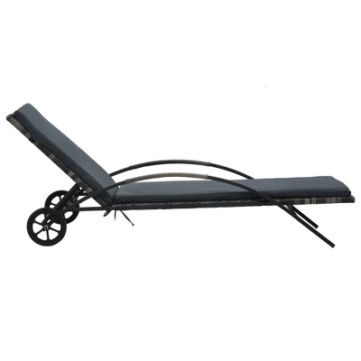 VidaXL Sun Lounger Anthracite PE Rattan 78.7 In Long And 25.6 In Wide 9 VidaXL Sun Lounger Anthracite PE Rattan 78.7 In Long And 25.6 In Wide - Image 7