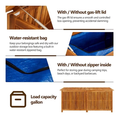VidaXL Patio Storage Box 68.9"x31.5"x29.5" Solid Acacia Wood 12 VidaXL Patio Storage Box 68.9"x31.5"x29.5" Solid Acacia Wood - Image 10