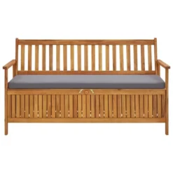 VidaXL Patio Storage Bench With Cushion 58.3" Solid Acacia Wood -All Patio Furniture GUEST fd6ae35c f2e6 4da5 9b01 aa3676149016