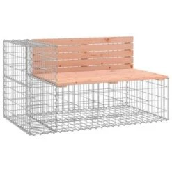 VidaXL Garden Bench With Gabion Basket Wooden, Silver -All Patio Furniture GUEST fdc071fd 8ea8 405b 9f3e 32973933e0ca