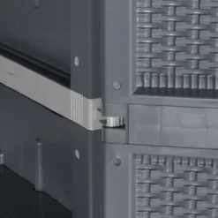 VidaXL Outdoor Cabinet Garden Storage Unit Shed With Shelves PP Wood Look - Gray 4 Shelves -All Patio Furniture GUEST fe660798 572b 4fa8 97ea c72a63e9f6fc