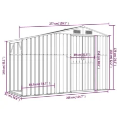 VidaXL Galvanized Steel Garden Shed In Brown - Ample Storage Space For Outdoor Use With Flexible Access And Ventilation -All Patio Furniture GUEST fe9f2f2e d500 4b1f a6eb d315be6586ba