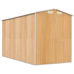 VidaXL Garden Shed Light Brown Galvanized Steel 75.6 X 140.6 X 87.8 In -All Patio Furniture GUEST ffd007cd c819 46e6 9be7 6dea75ac16a4