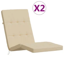 VidaXL Deck Chair Cushion Set Of 2 Beige Oxford Fabric (100% Polyester) 25 VidaXL Deck Chair Cushion Set Of 2 Beige Oxford Fabric (100% Polyester) -All Patio Furniture GUEST fff04640 e067 43d8 b70f 9b9e575b4504